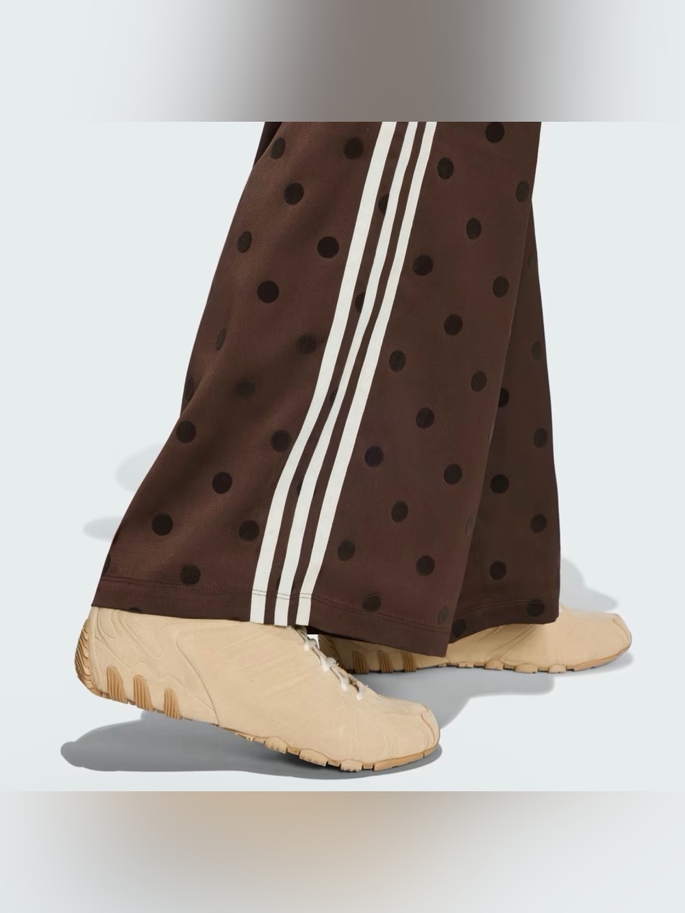 adidas Brown SATIN POLKA DOTS WIDE LEG PANT - Picture 5 of 5